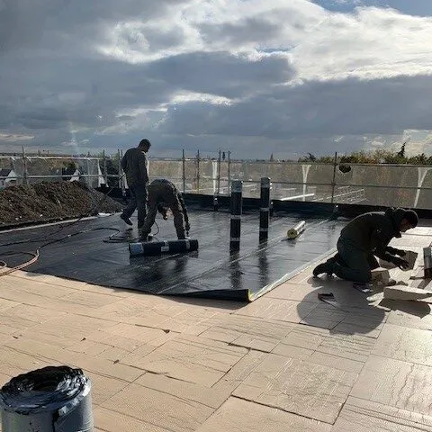 Chantier en cours - Étanchéité toit-terrasse